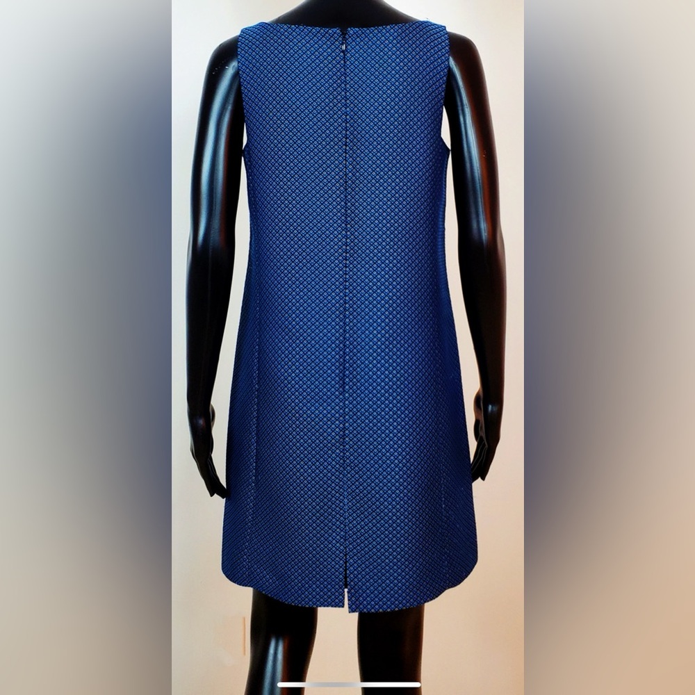 Club Monaco Monogram Diamond 3D Print Shift Dress Dark Blue - Picture 5 of 7